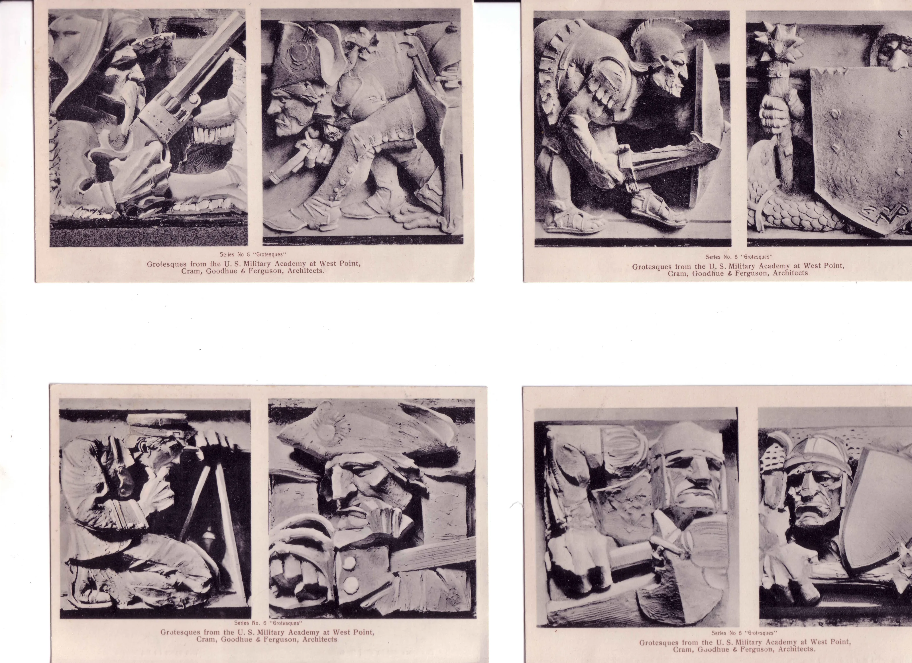 Photograph of Grotesque relief studies for the cadet barracks, from Lee Lawrie’s West Point, New York · 1903–1910 collection.