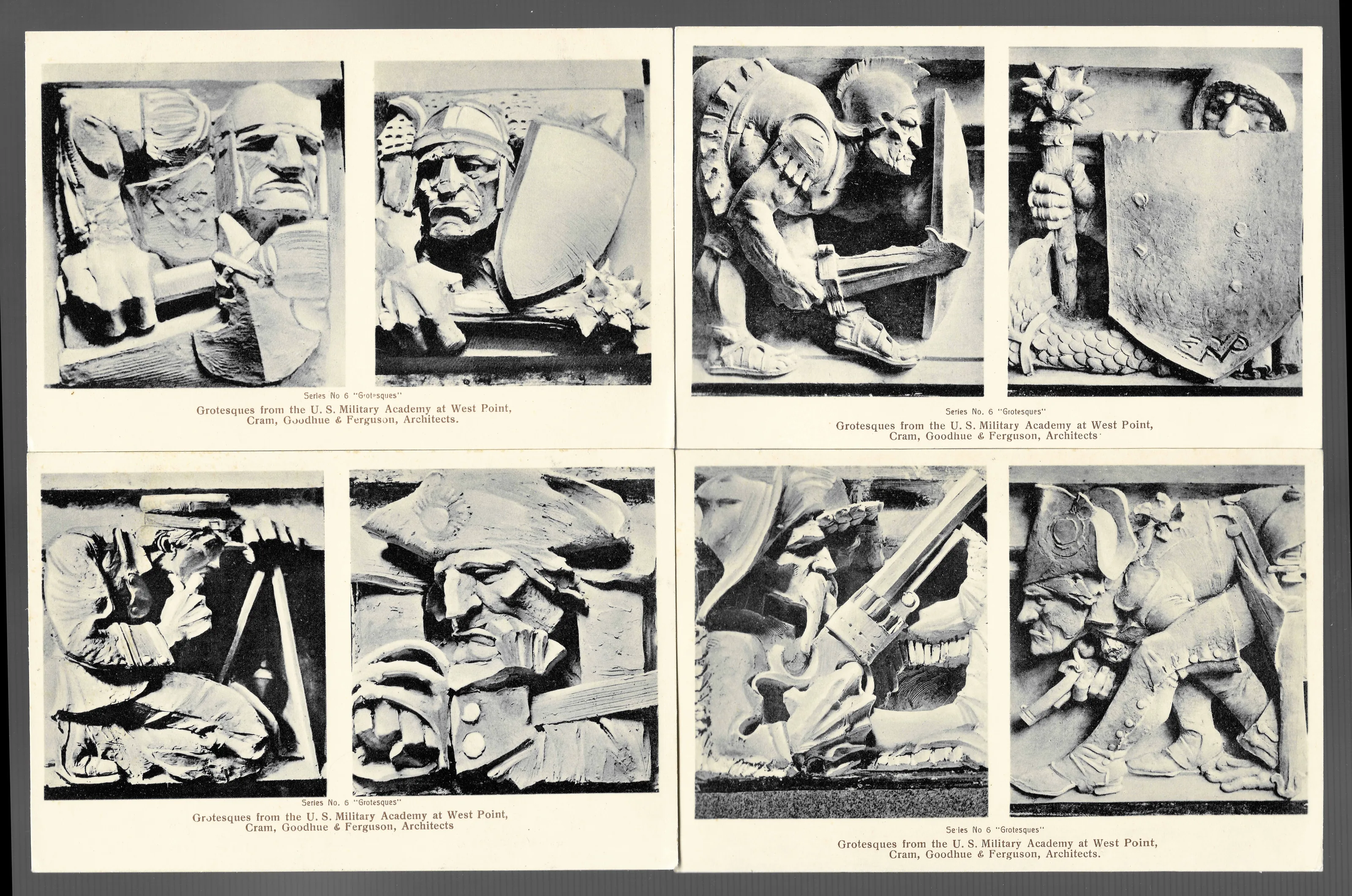 Photograph of Grotesque relief studies for the cadet barracks, from Lee Lawrie’s West Point, New York · 1903–1910 collection.