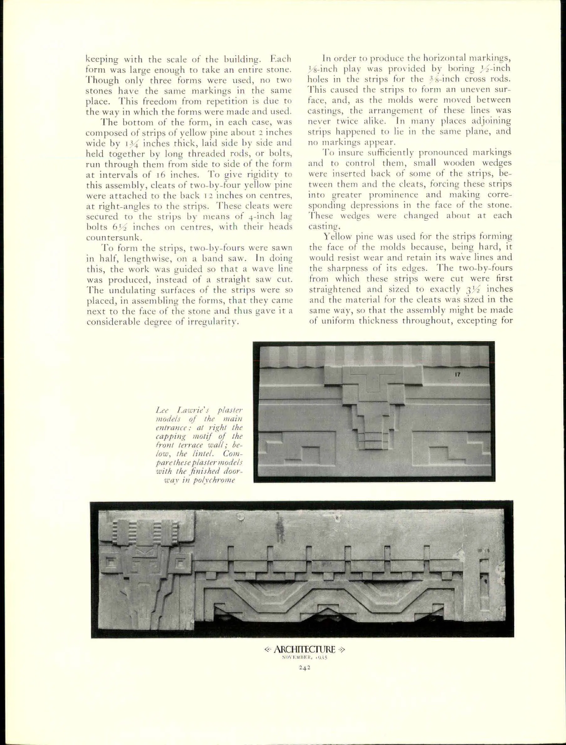 Architectural details, Architecture, November 1935, Wichita Art Museum · 1935