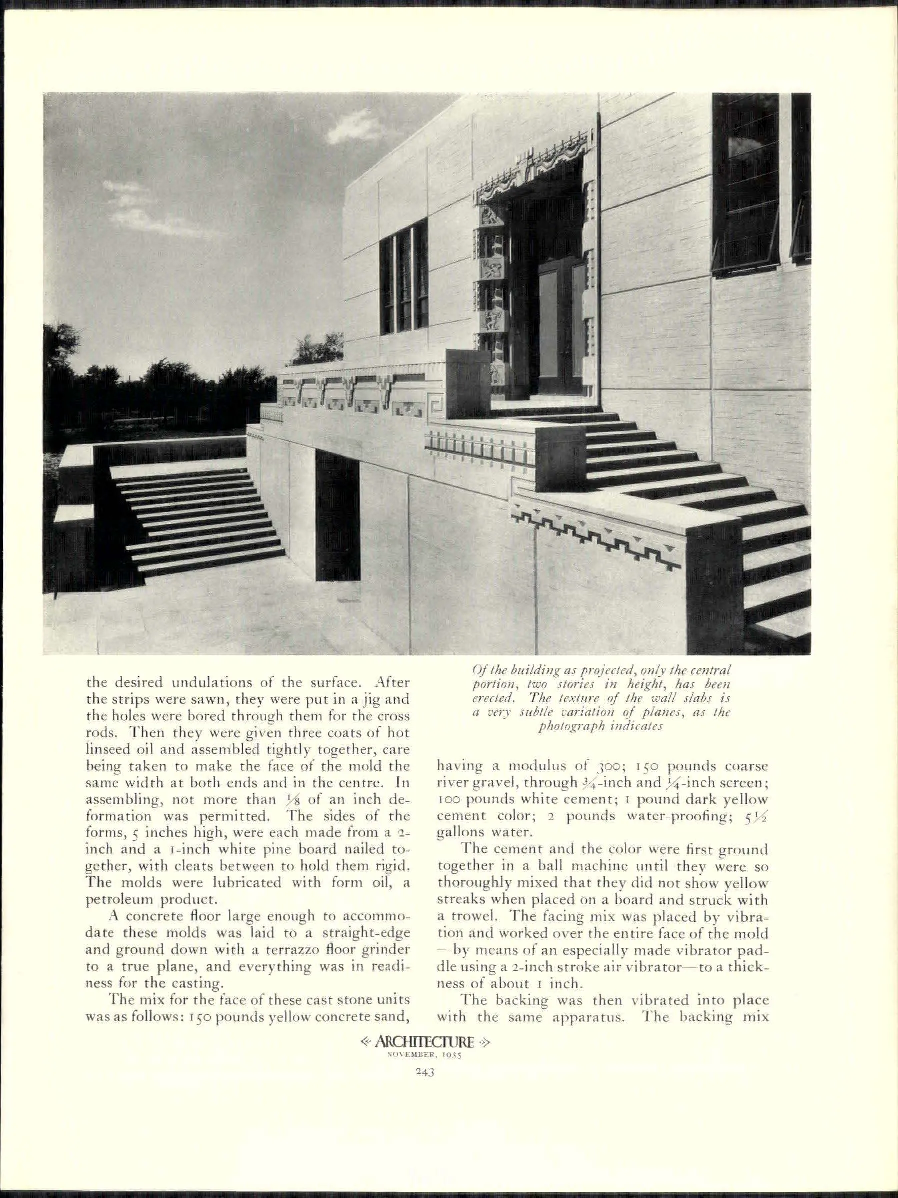 Museum entrance, Architecture, November 1935, Wichita Art Museum · 1935