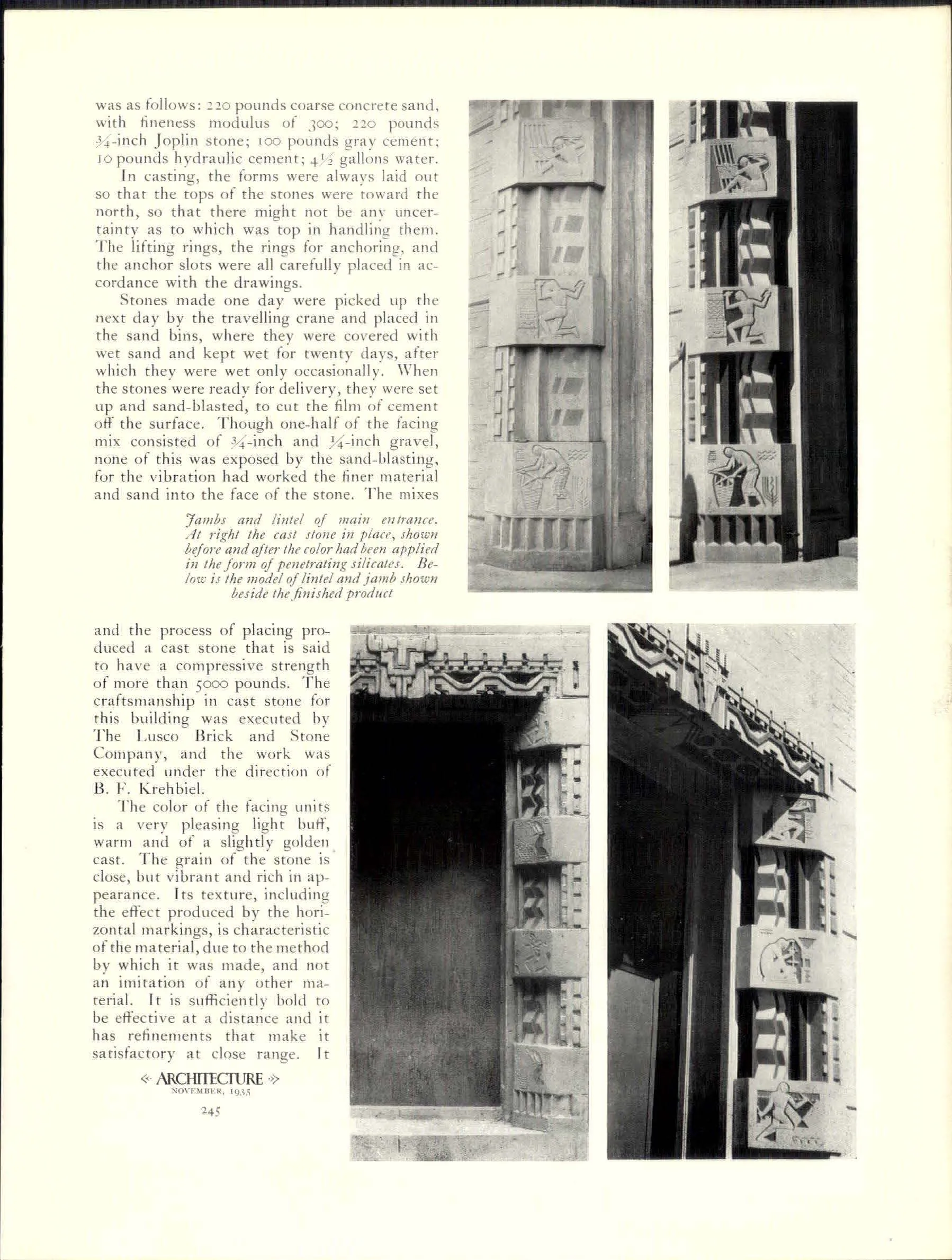 Doorway details, Architecture, November 1935, Wichita Art Museum · 1935