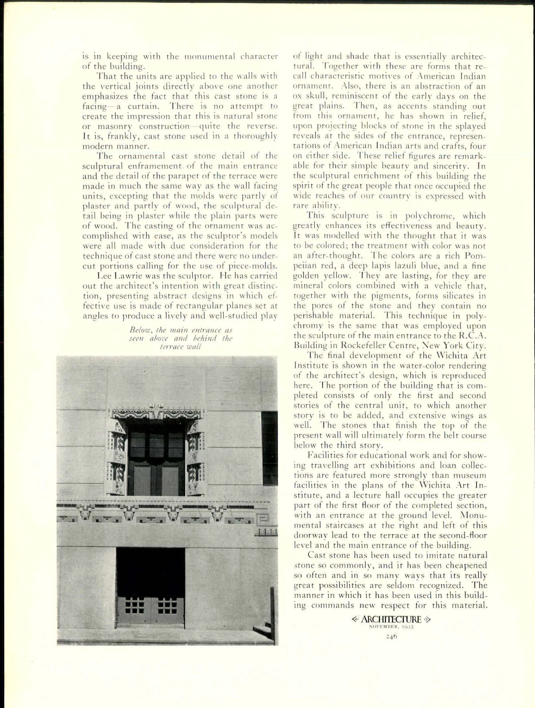 Architectural grilles, Architecture, November 1935, Wichita Art Museum · 1935