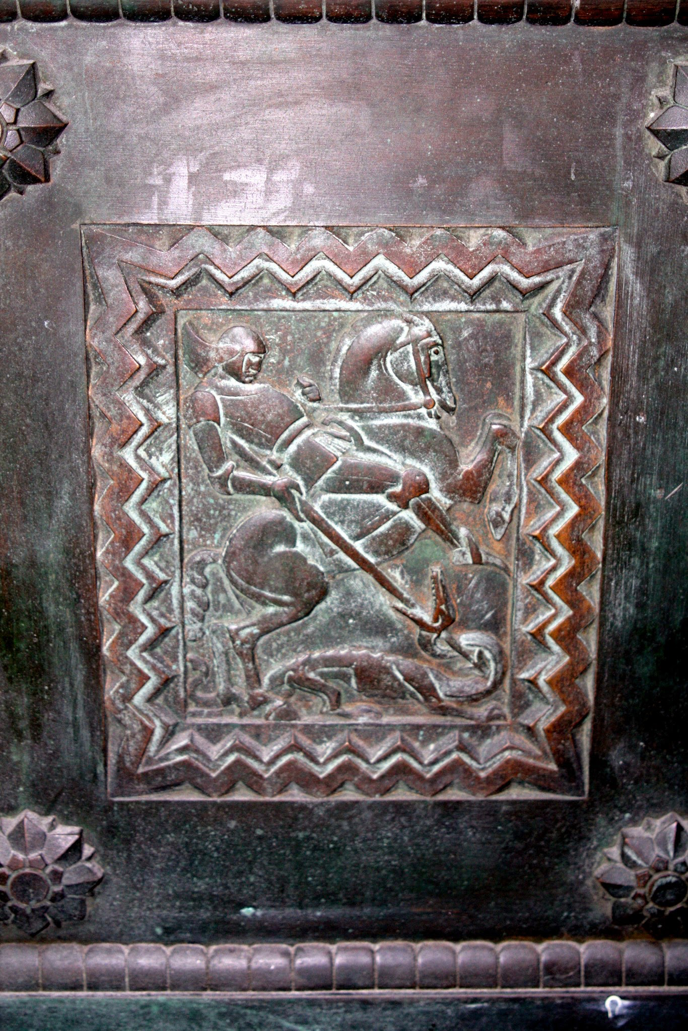 St. George slaying the dragon, Los Angeles Public Library · Children’s Court