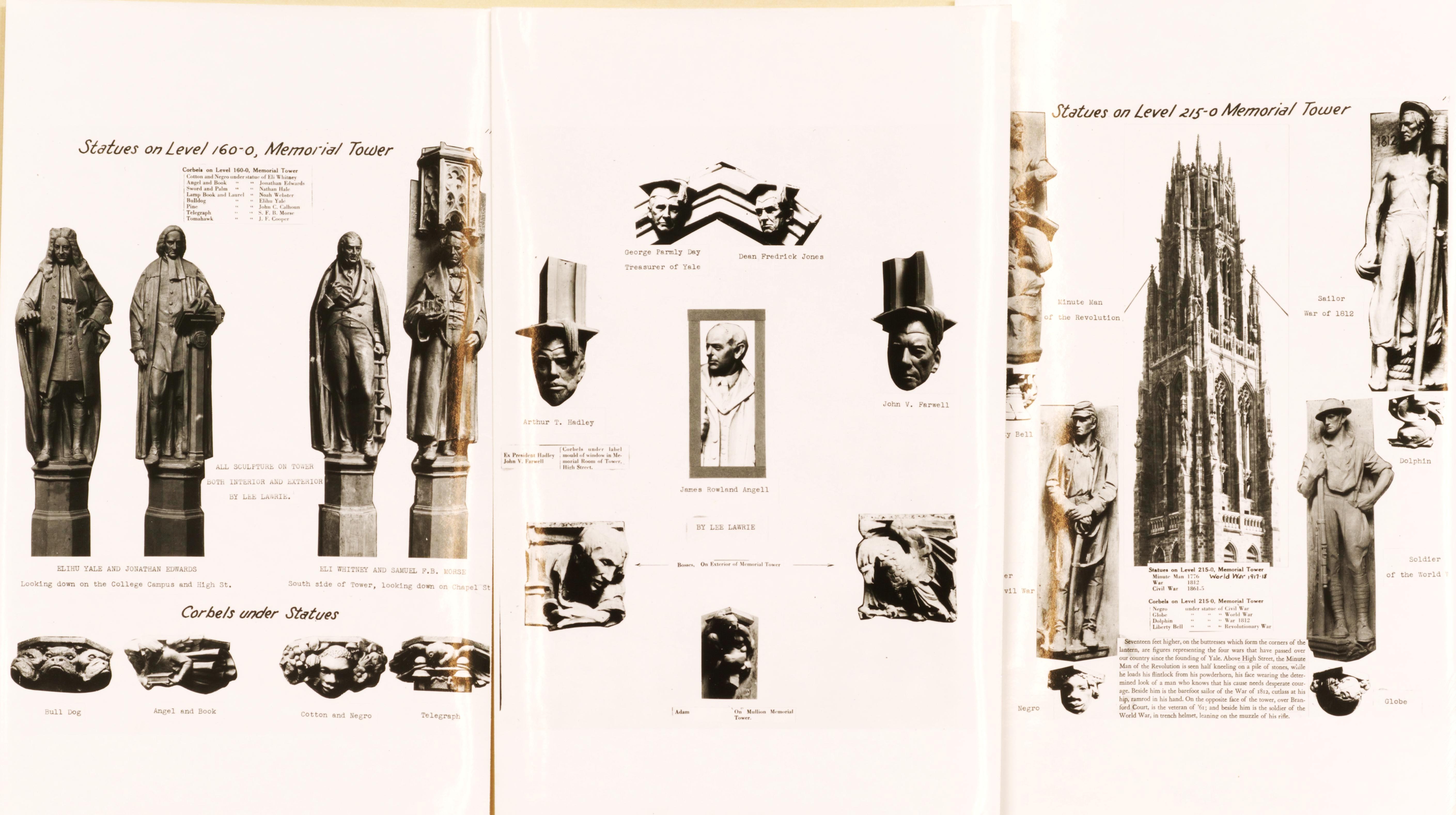 Photograph representing Yale. From approximately 1908 to 1918, Lee Lawrie taught sculpture at Yale’s School of Fine Arts. His work there includes Sterling Memorial Library, Harkness Memorial Quadrangle and Harkness Tower.