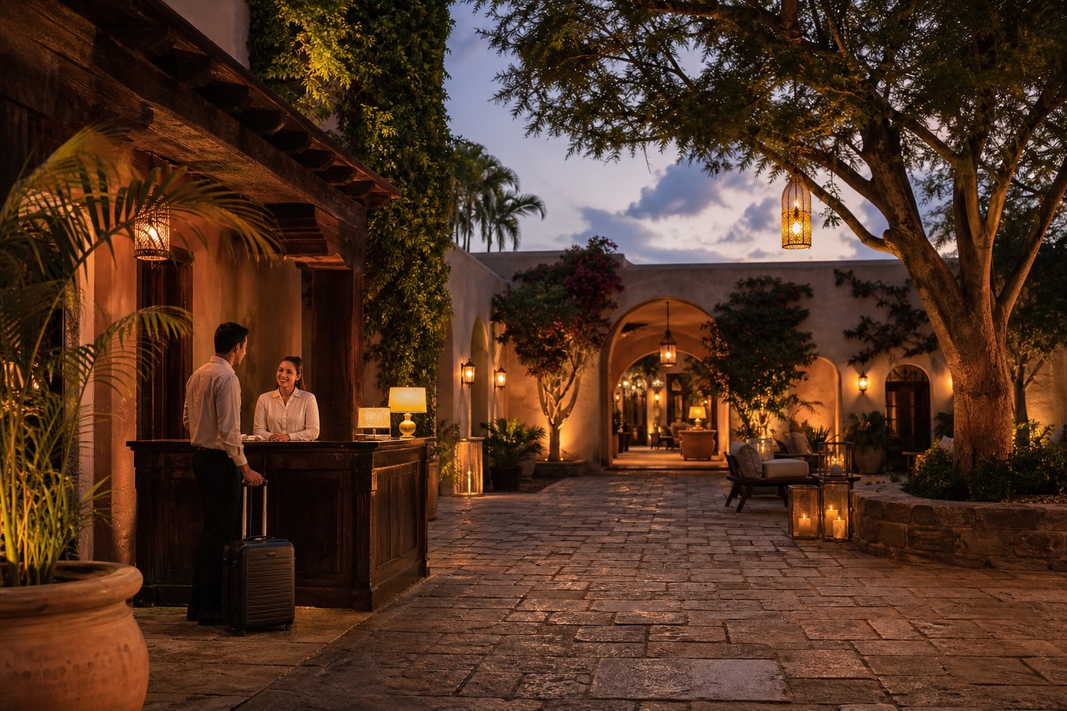 Hotel courtyard for North Africa hospitality guides