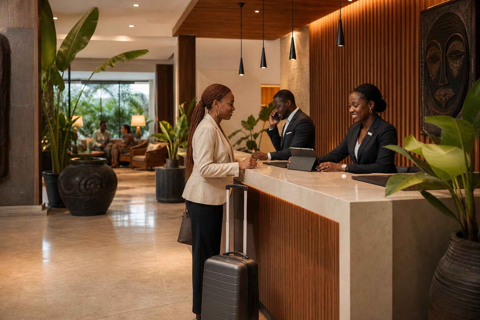 Illustrative hotel lobby in Abidjan, Côte d’Ivoire