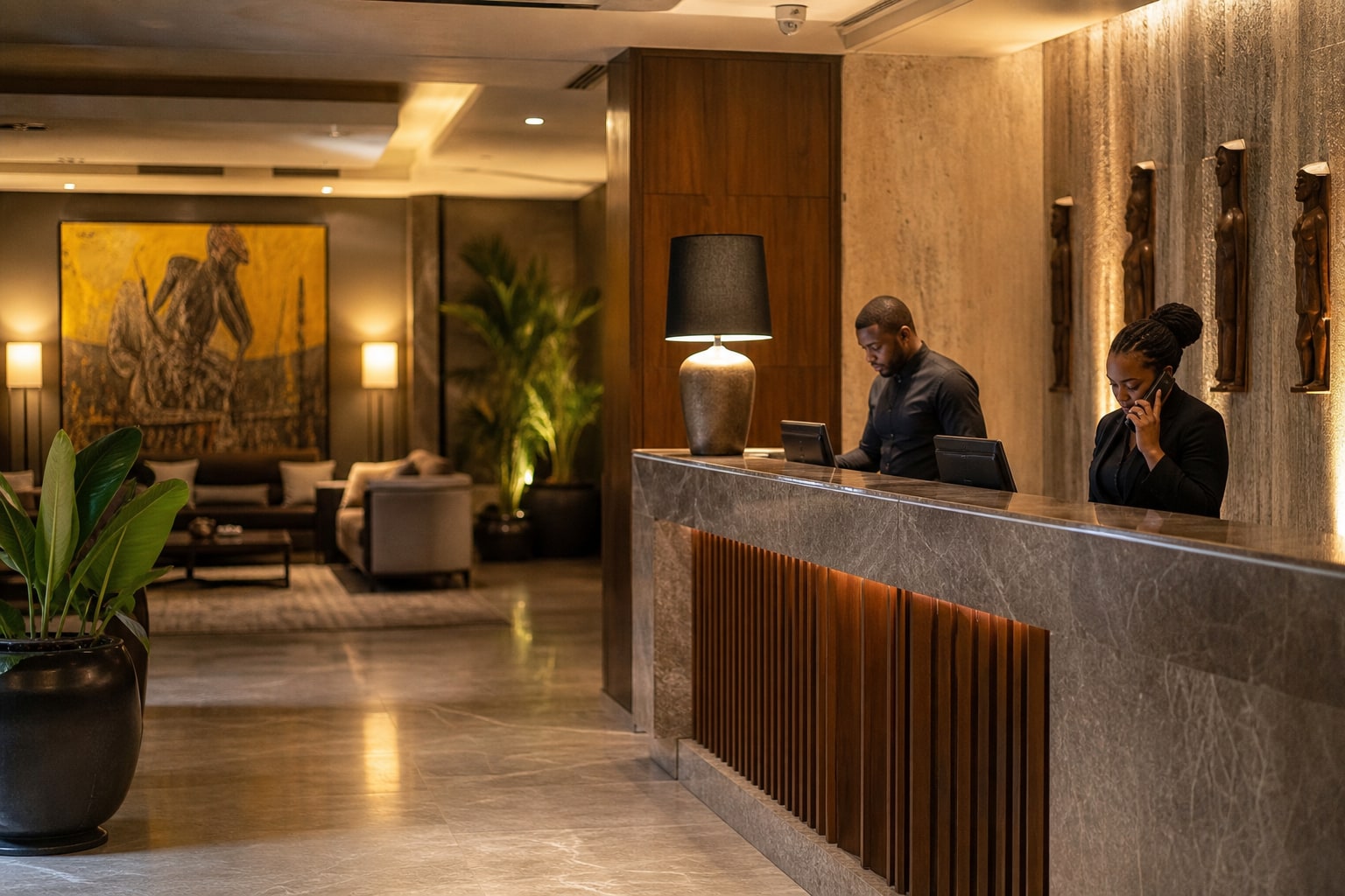 Hotel reception in Nigeria
