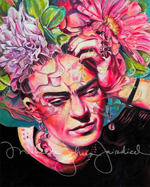 Frida with Flowers
