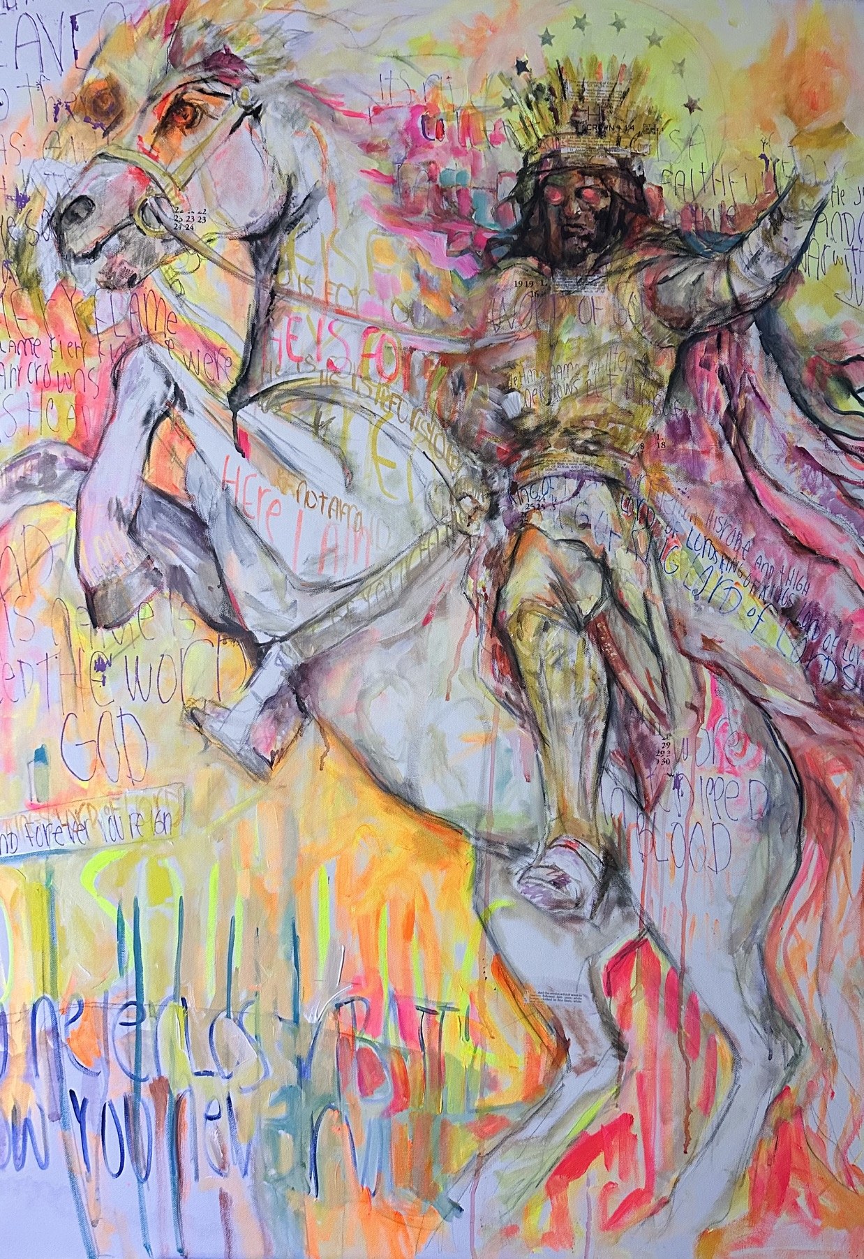Horse and king painting in regular light