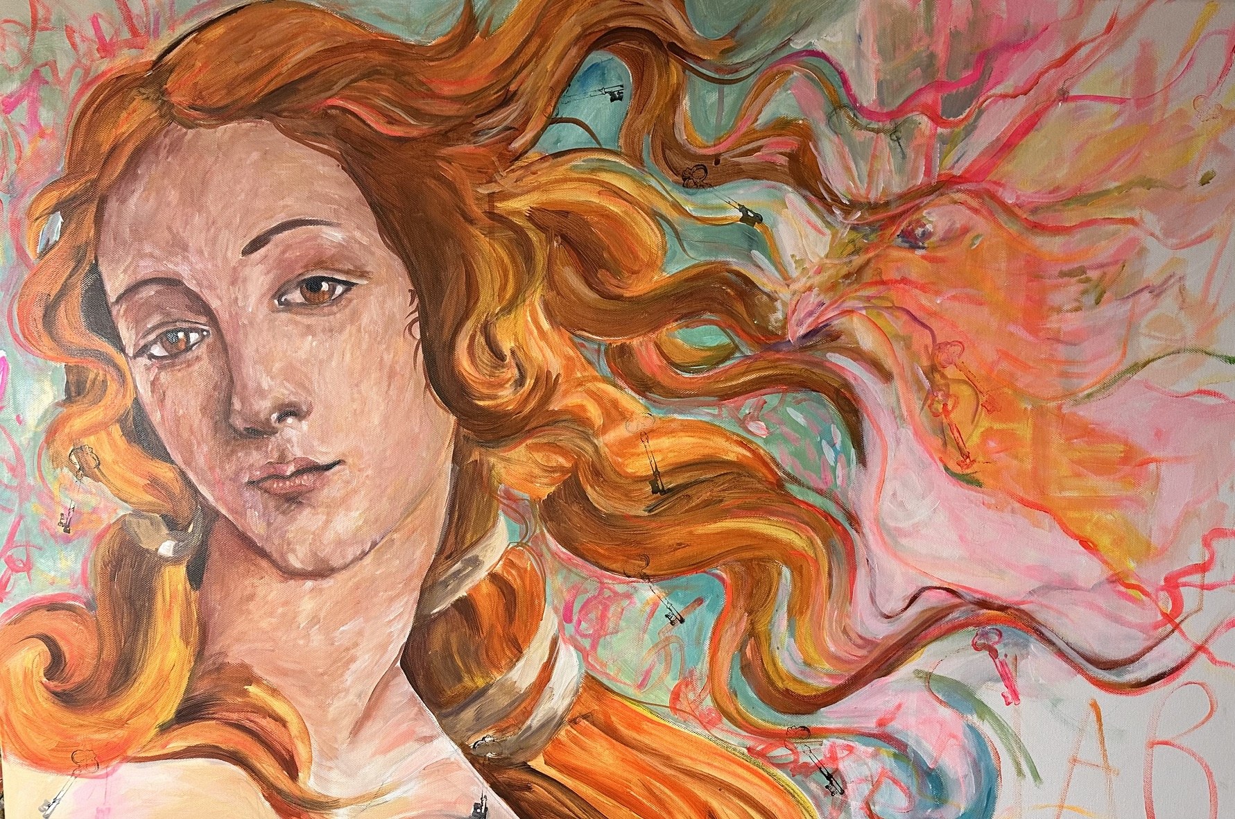Portrait painting in regular light
