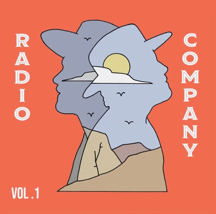 Radio Company album cover used as the reference for the painted guitar