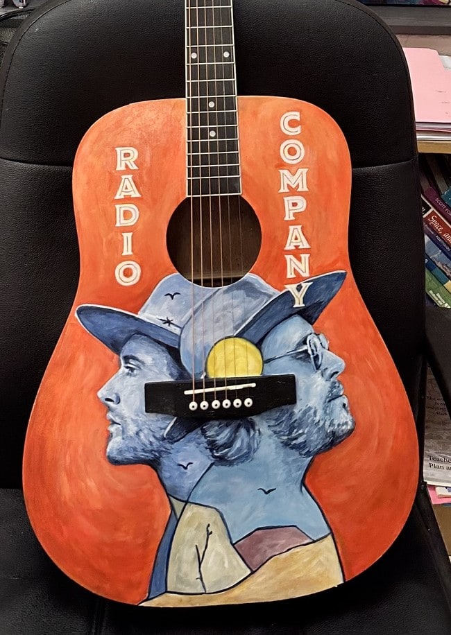 Hand-painted Radio Company guitar by Michelle Johnson Fairchild