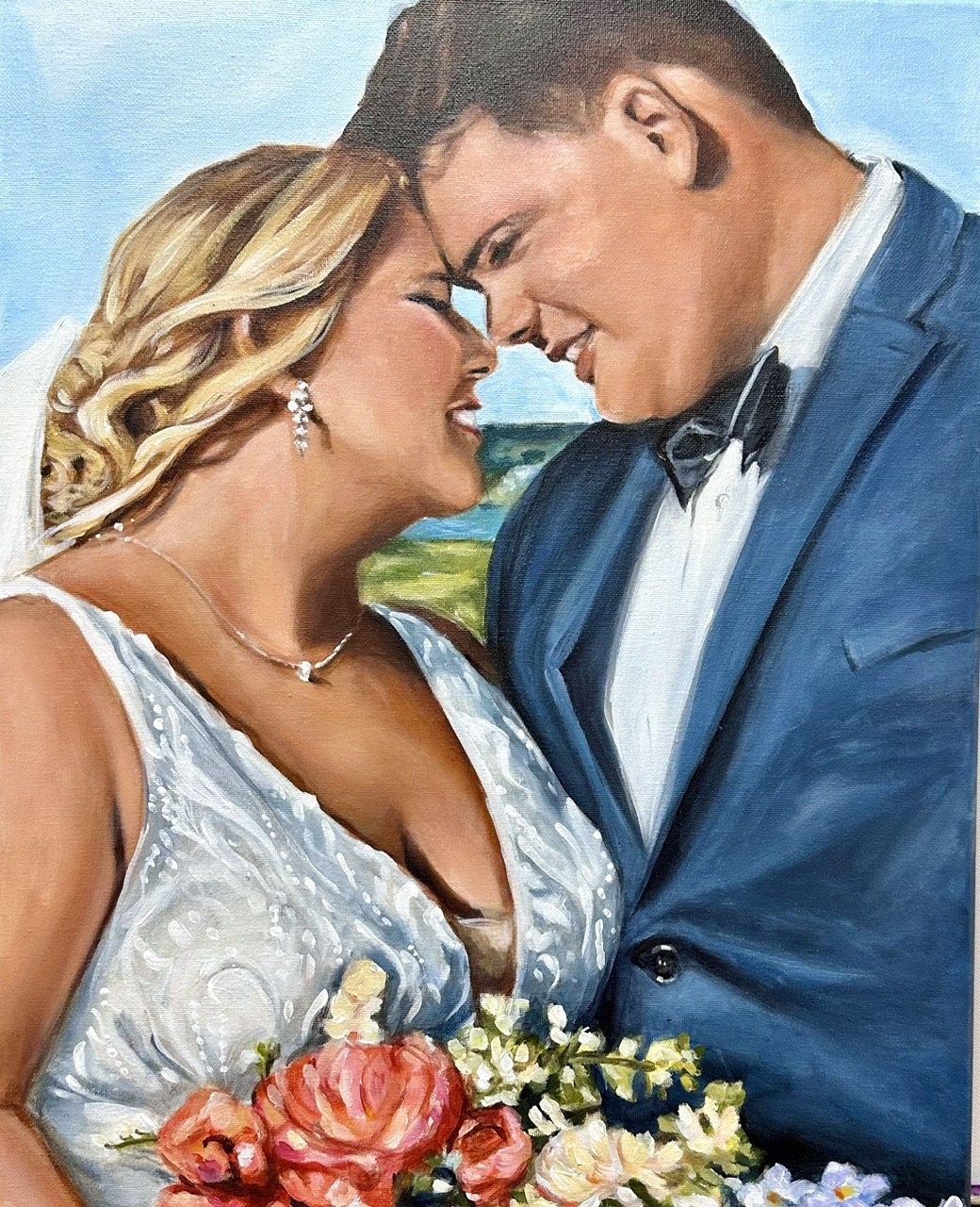 Wedding couple painting by Michelle Johnson Fairchild