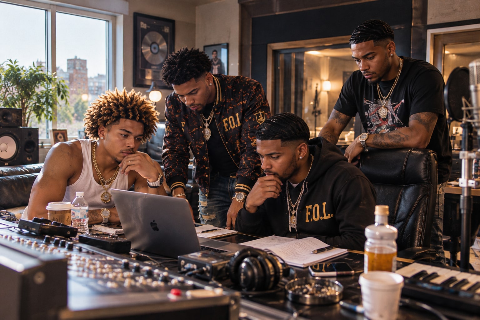 F.O.L. Friends or Lovers creating music in the studio