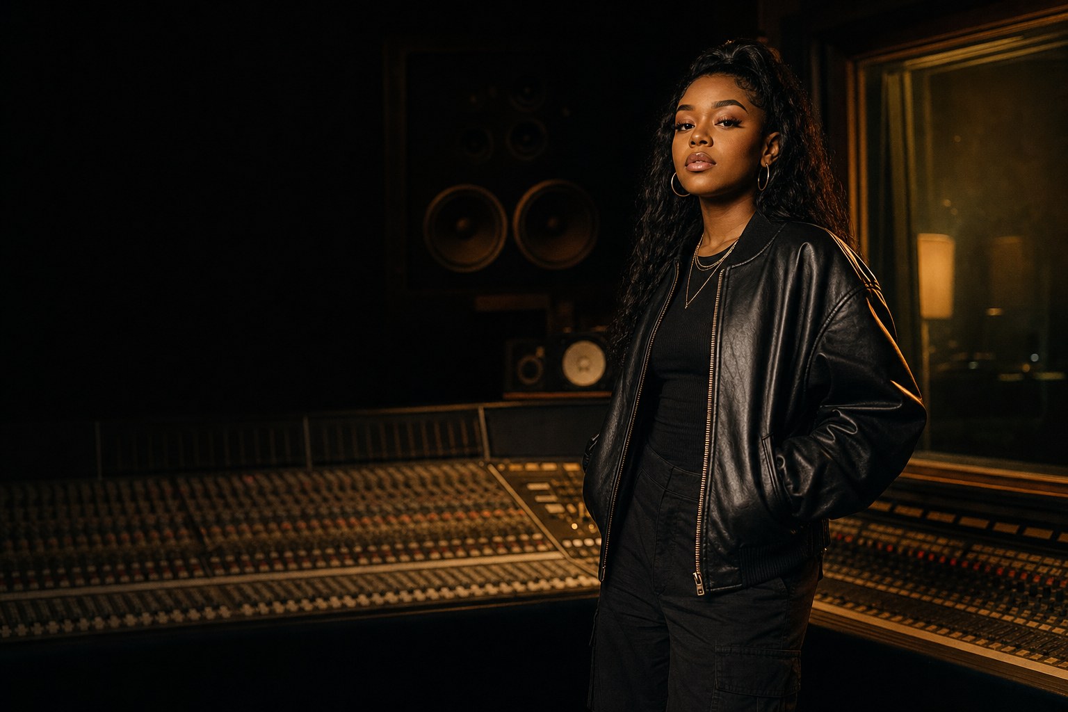 Independent artist in a recording studio