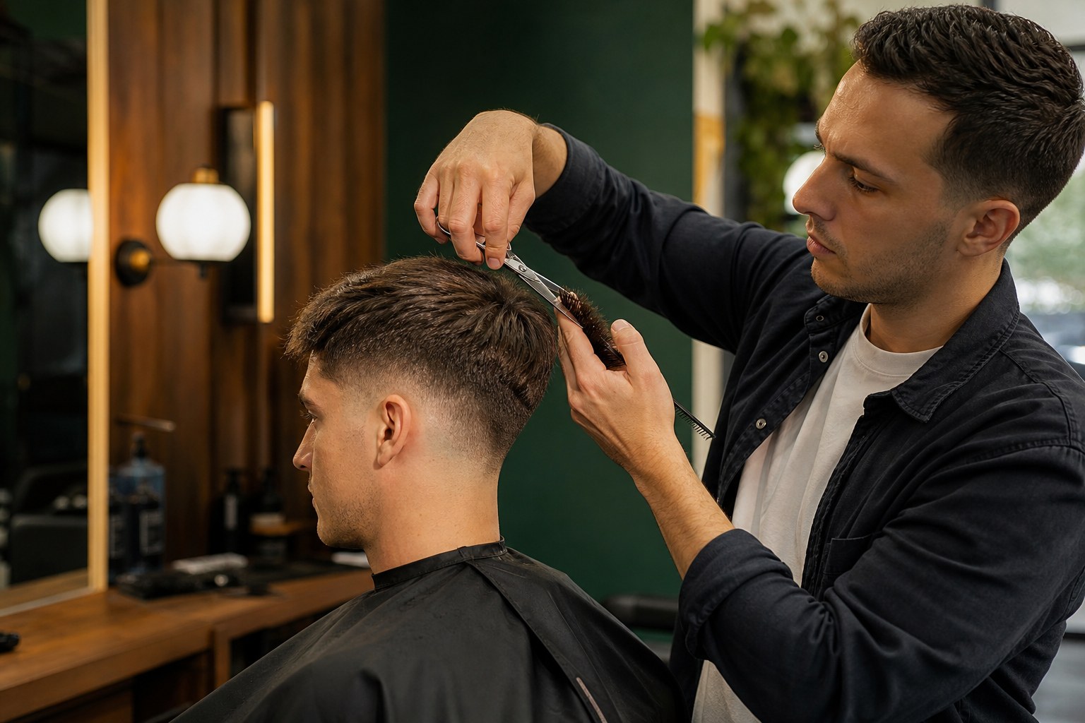 Fresh men’s haircut at Woody’s Barber Shop