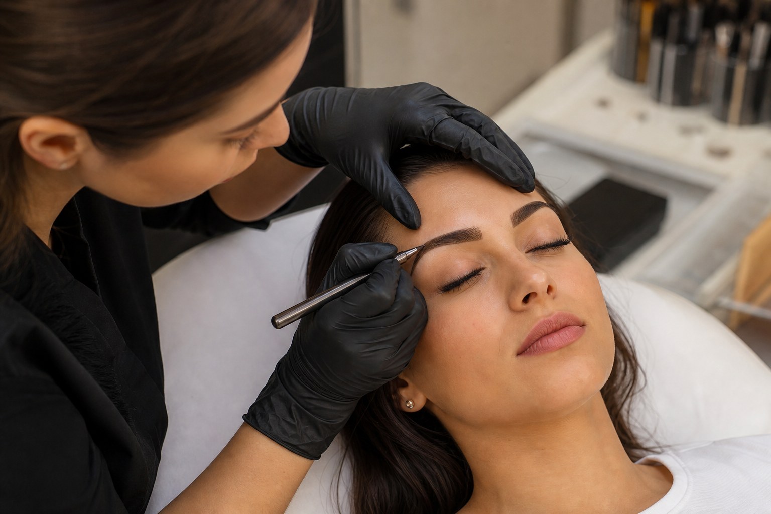 Microblading service at Woody’s