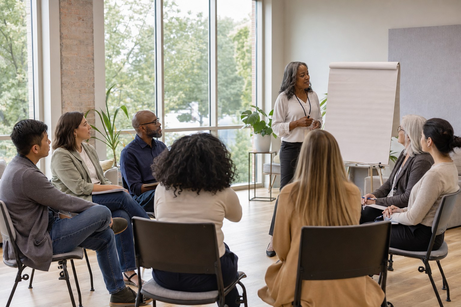 Professionals learning together in a workshop