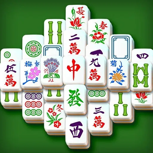 Mahjong tiles set on a garden table
