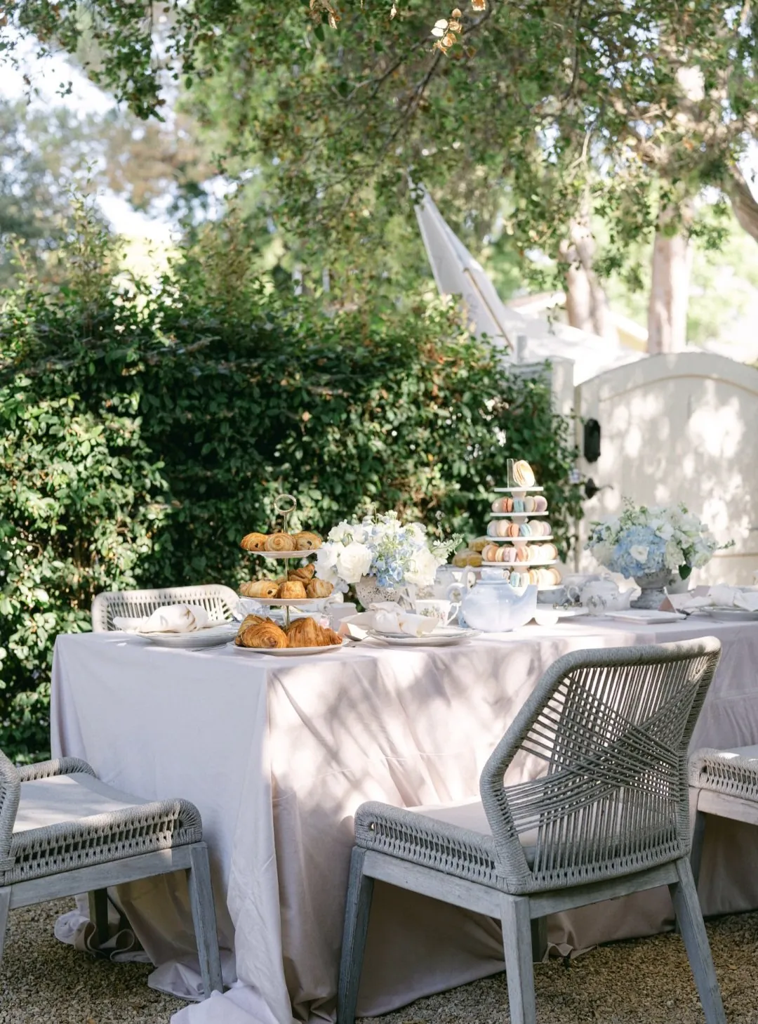 Garden table ready for a relaxed afternoon gathering