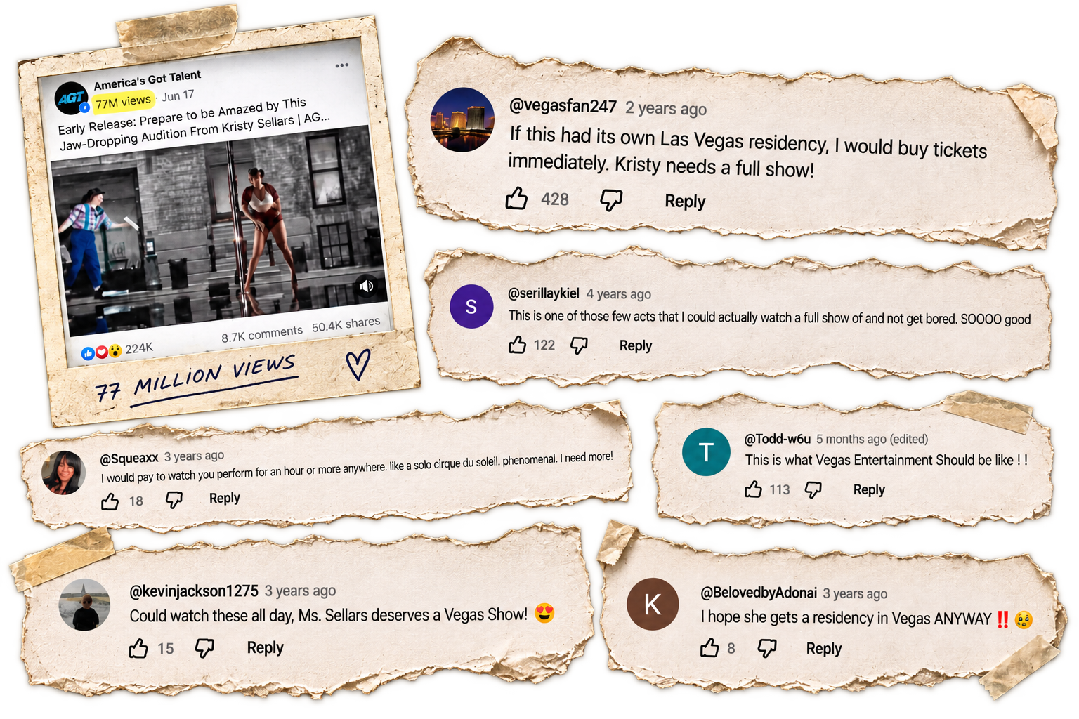 Audience quotes celebrating Kristy Sellars’ America’s Got Talent performance