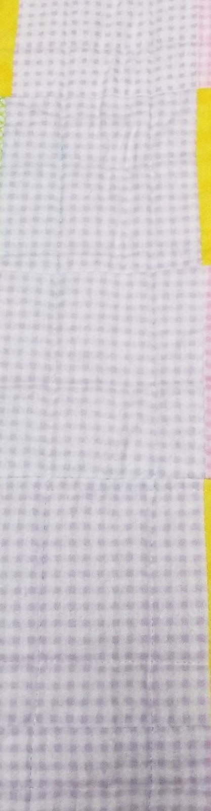 Handmade Flannel Patchwork Baby Quilt, Lavender Pink Yellow Green Crib Blanket (39"x44"), Baby Shower Gift, view 4