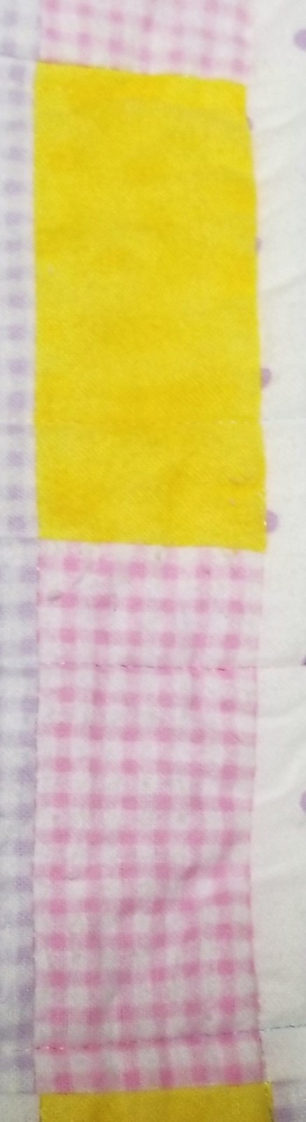 Handmade Flannel Patchwork Baby Quilt, Lavender Pink Yellow Green Crib Blanket (39"x44"), Baby Shower Gift, view 9