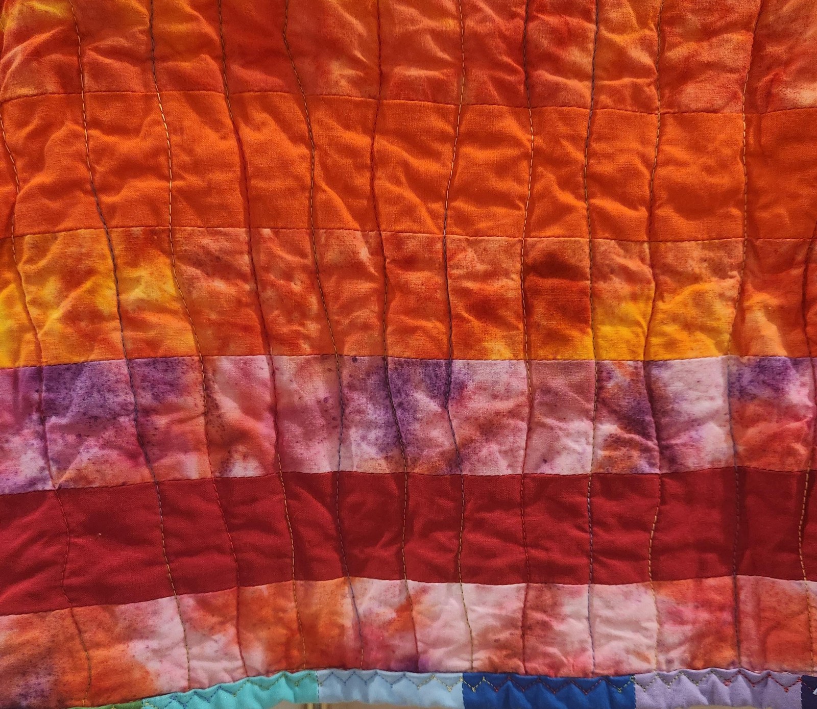 Rainbow Baby Quilt, Handmade Toddler Blanket, Colorful Cotton Nursery Quilt, Rainbow Nursery Decor, Baby Shower Gift, Toddler Bed Blanket, view 2