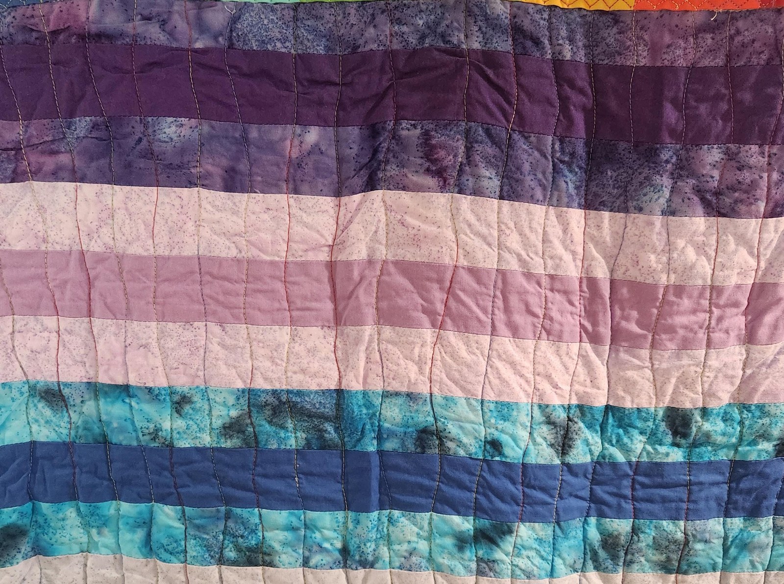 Rainbow Baby Quilt, Handmade Toddler Blanket, Colorful Cotton Nursery Quilt, Rainbow Nursery Decor, Baby Shower Gift, Toddler Bed Blanket, view 5
