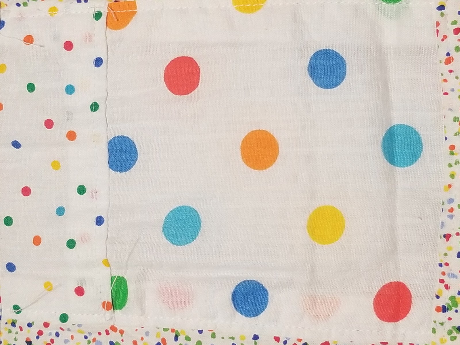 Handmade Polka Dot Baby Quilt, Cotton Lap Quilt(34"x43"), Nursery Decor, Baby Shower Gift, Stroller Blanket, New Baby Gift, view 3