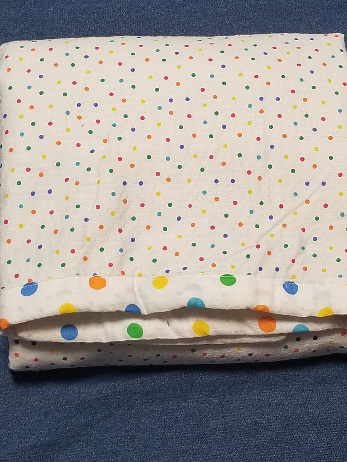Handmade Polka Dot Baby Quilt, Cotton Lap Quilt(34"x43"), Nursery Decor, Baby Shower Gift, Stroller Blanket, New Baby Gift, view 8