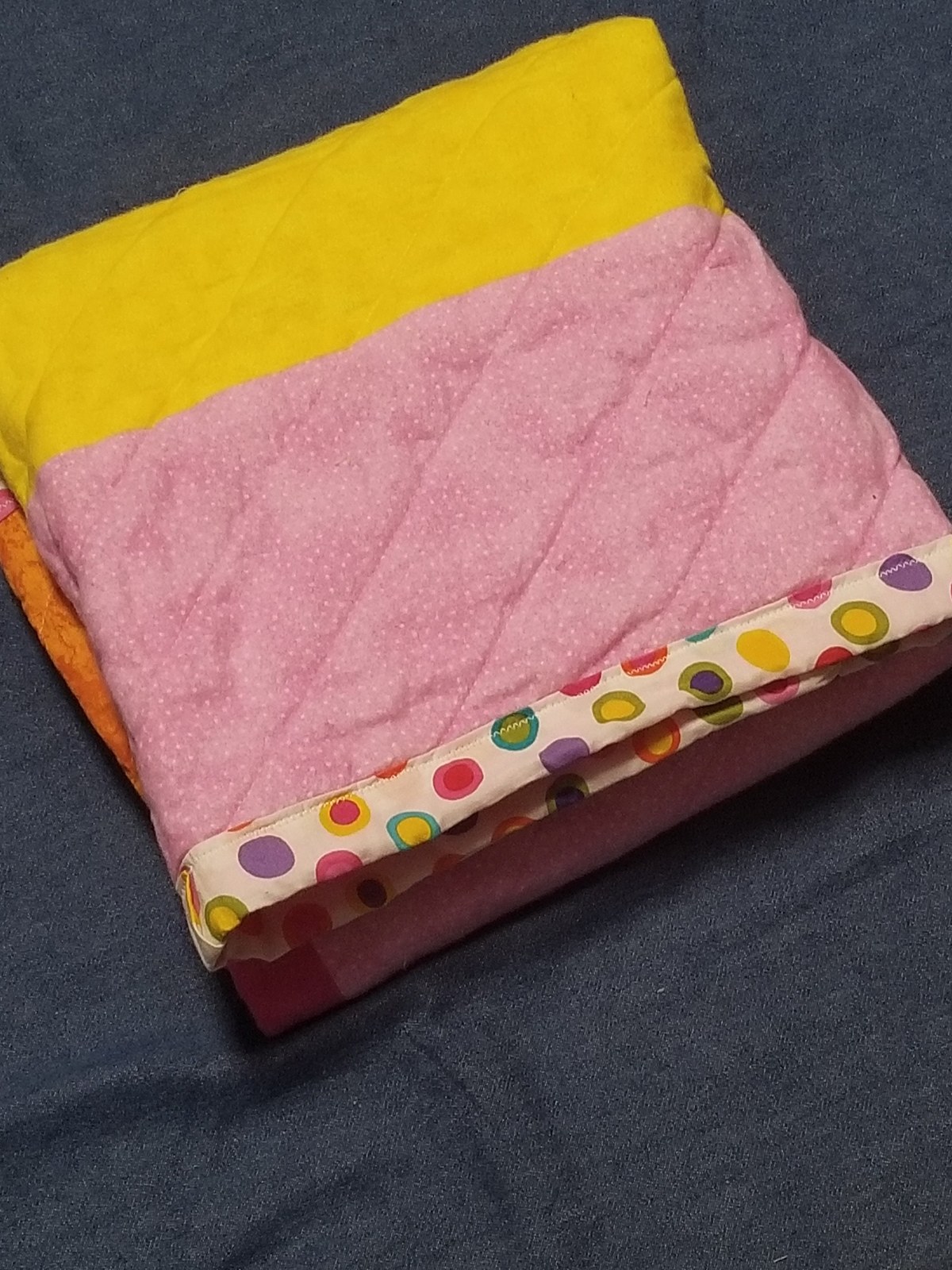 Handmade Log Cabin Baby Quilt, Colorful Patchwork Flannel Stroller Blanket (31"x34"), Baby Shower Gift, view 10