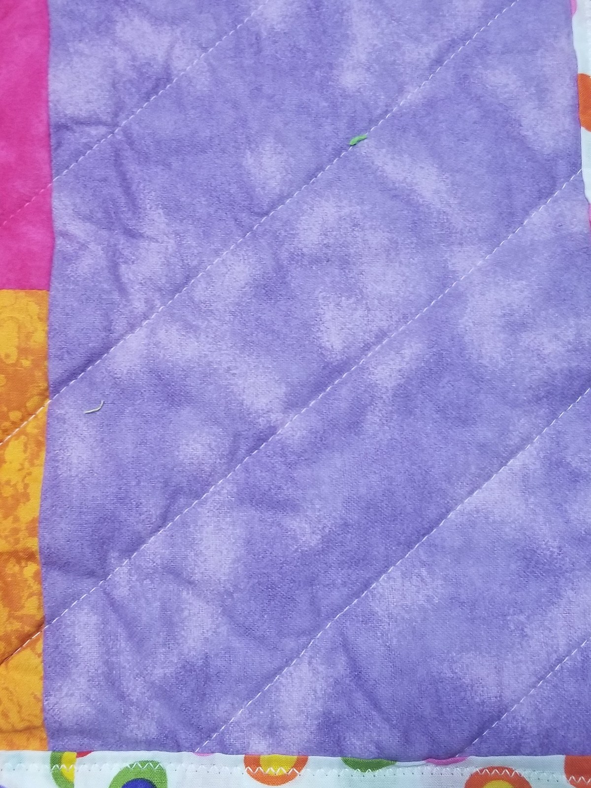 Handmade Log Cabin Baby Quilt, Colorful Patchwork Flannel Stroller Blanket (31"x34"), Baby Shower Gift, view 2
