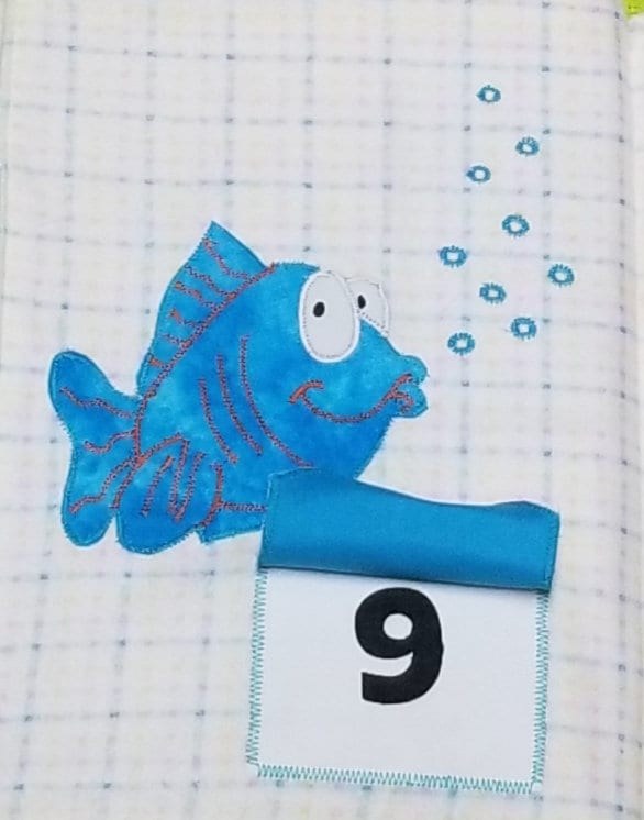 Handmade Fabric Counting Book 1-10, Montessori Toddler Quiet Book, Lift-the-Flap Sensory Book, Ready to Ship Learning Gift, view 10