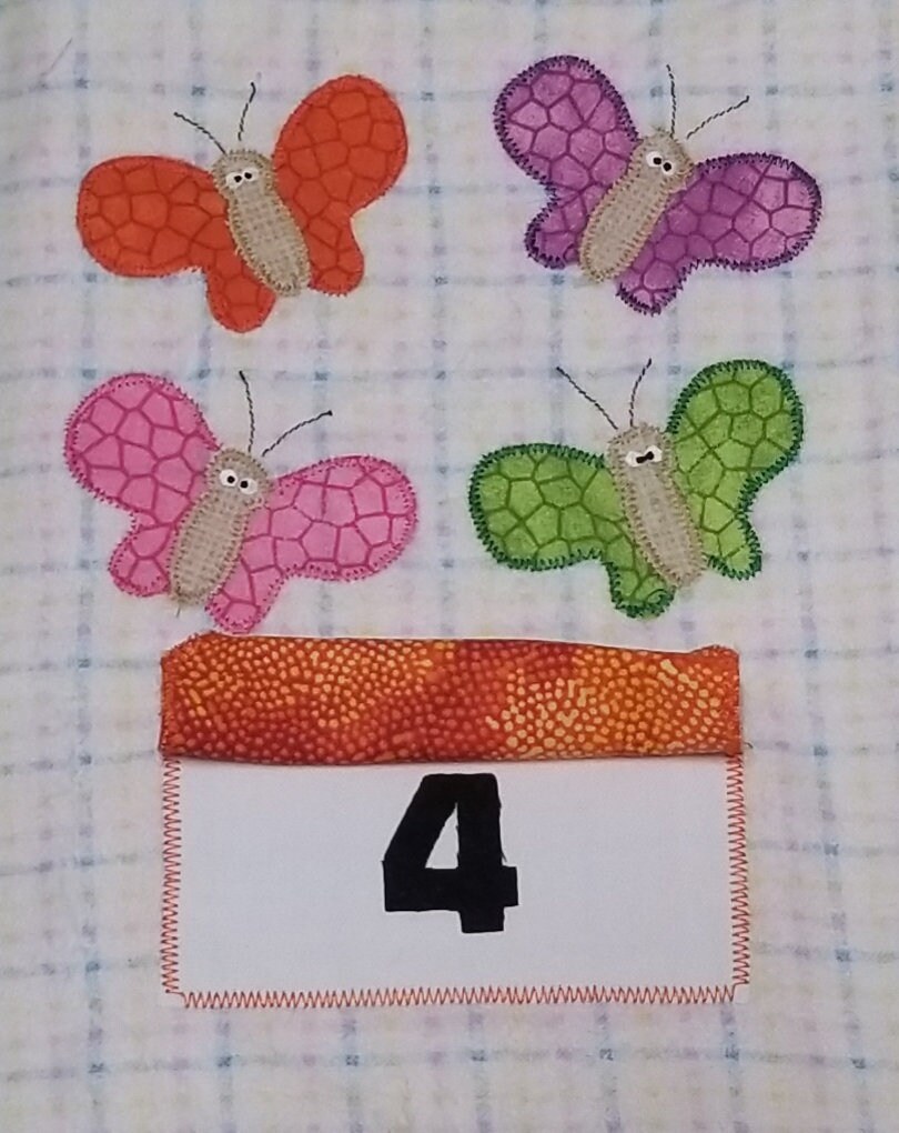Handmade Fabric Counting Book 1-10, Montessori Toddler Quiet Book, Lift-the-Flap Sensory Book, Ready to Ship Learning Gift, view 7