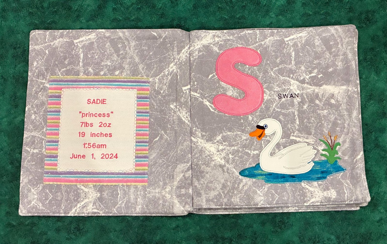 Adoption Gift Personalized Name Book, Cloth Keepsake for Adopted or Foster Child, Welcome Home Gift, Gotcha Day Gift, Handmade Baby Book, view 2