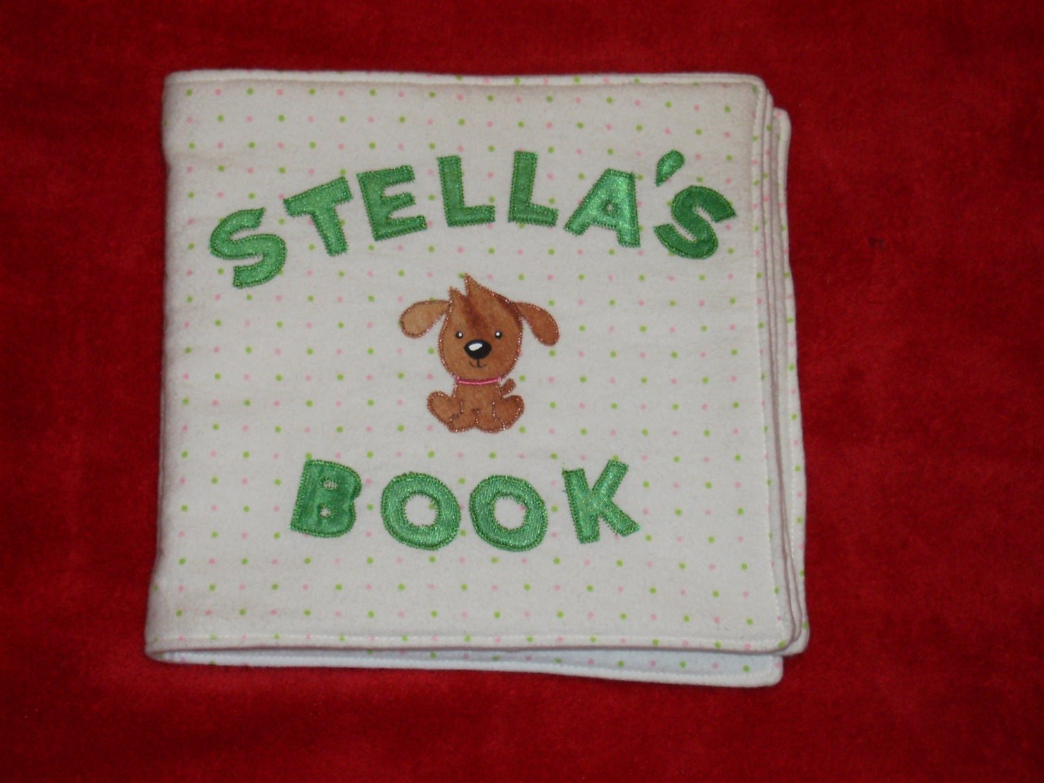 Custom Cloth Baby Name Book, Personalized Applique Keepsake, Handmade Quiet Book, Baby Shower Gift, New Mom Gift, Nursery Decor