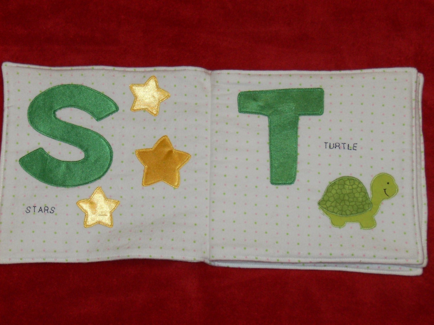 Custom Cloth Baby Name Book, Personalized Applique Keepsake, Handmade Quiet Book, Baby Shower Gift, New Mom Gift, Nursery Decor, view 2