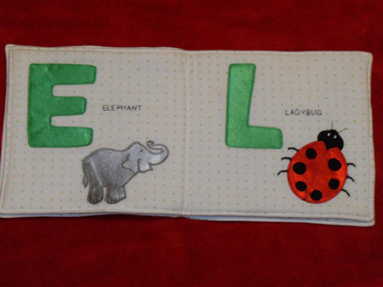 Custom Cloth Baby Name Book, Personalized Applique Keepsake, Handmade Quiet Book, Baby Shower Gift, New Mom Gift, Nursery Decor, view 3