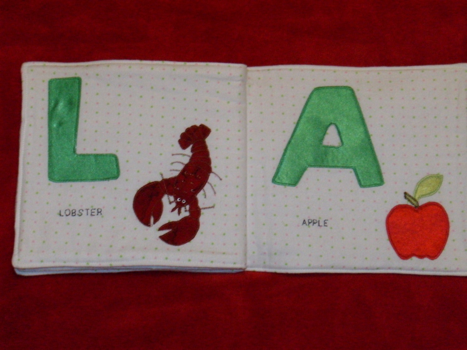Custom Cloth Baby Name Book, Personalized Applique Keepsake, Handmade Quiet Book, Baby Shower Gift, New Mom Gift, Nursery Decor, view 4