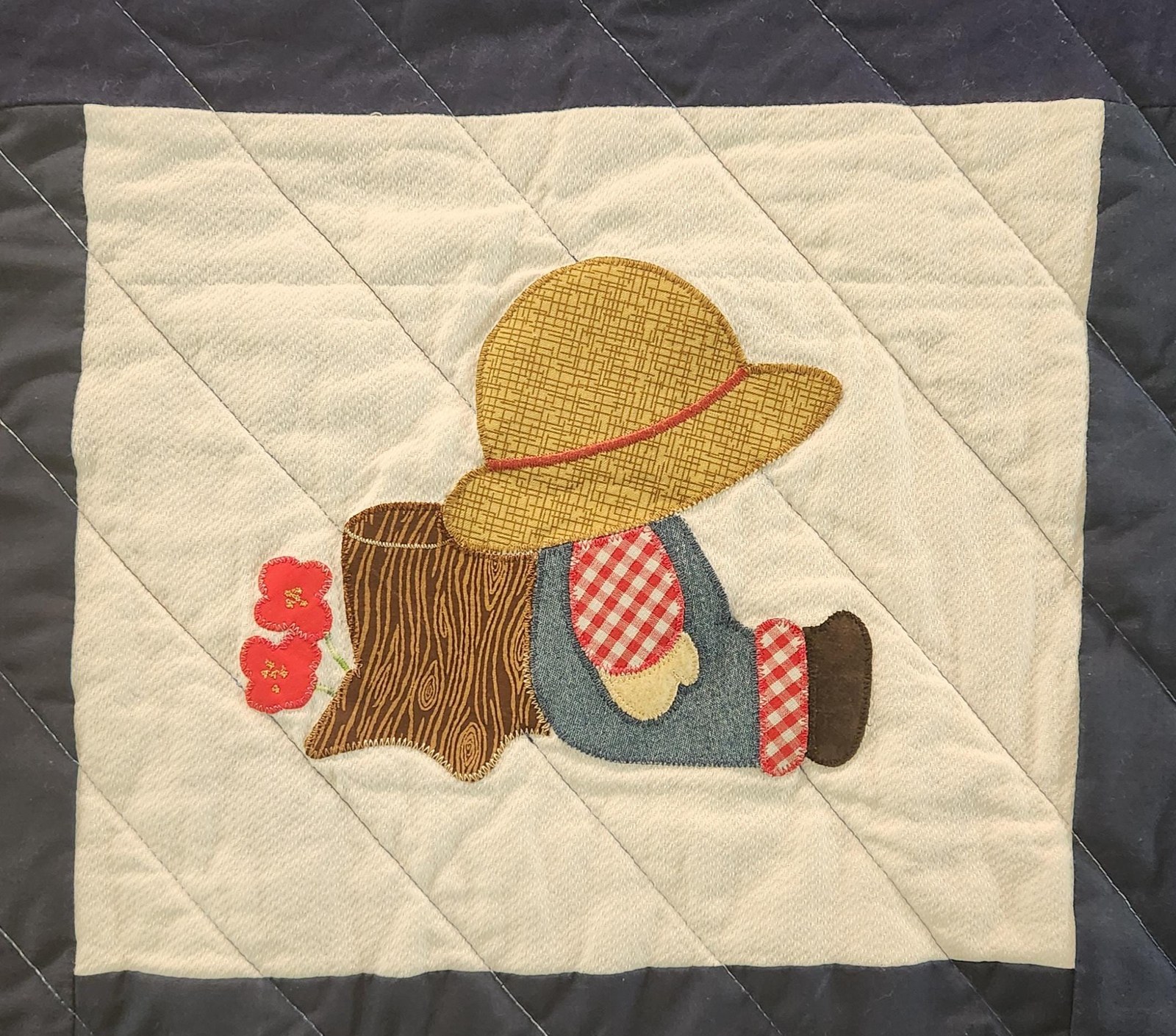 One-of-a-Kind Boy's Farmyard Quilt with Vintage Cotton Appliques, view 4