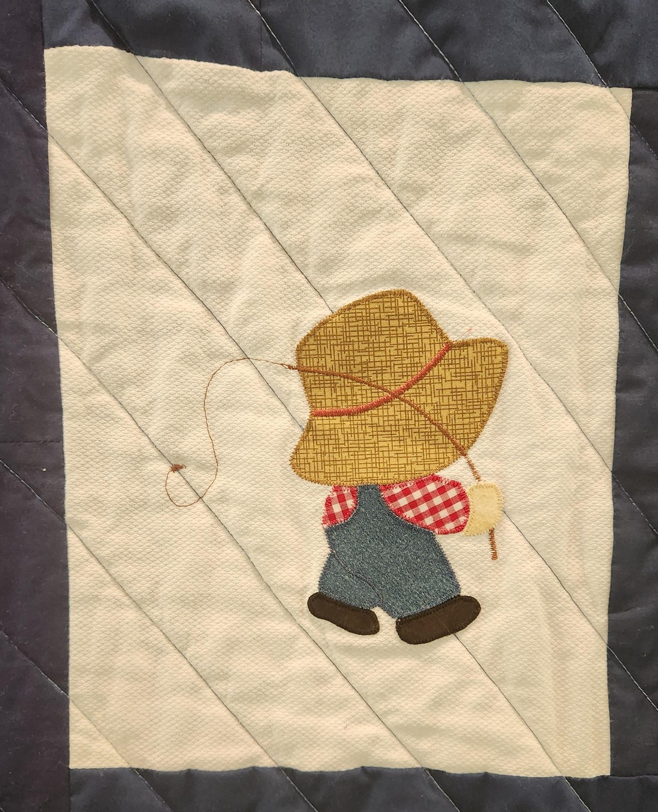 One-of-a-Kind Boy's Farmyard Quilt with Vintage Cotton Appliques, view 5
