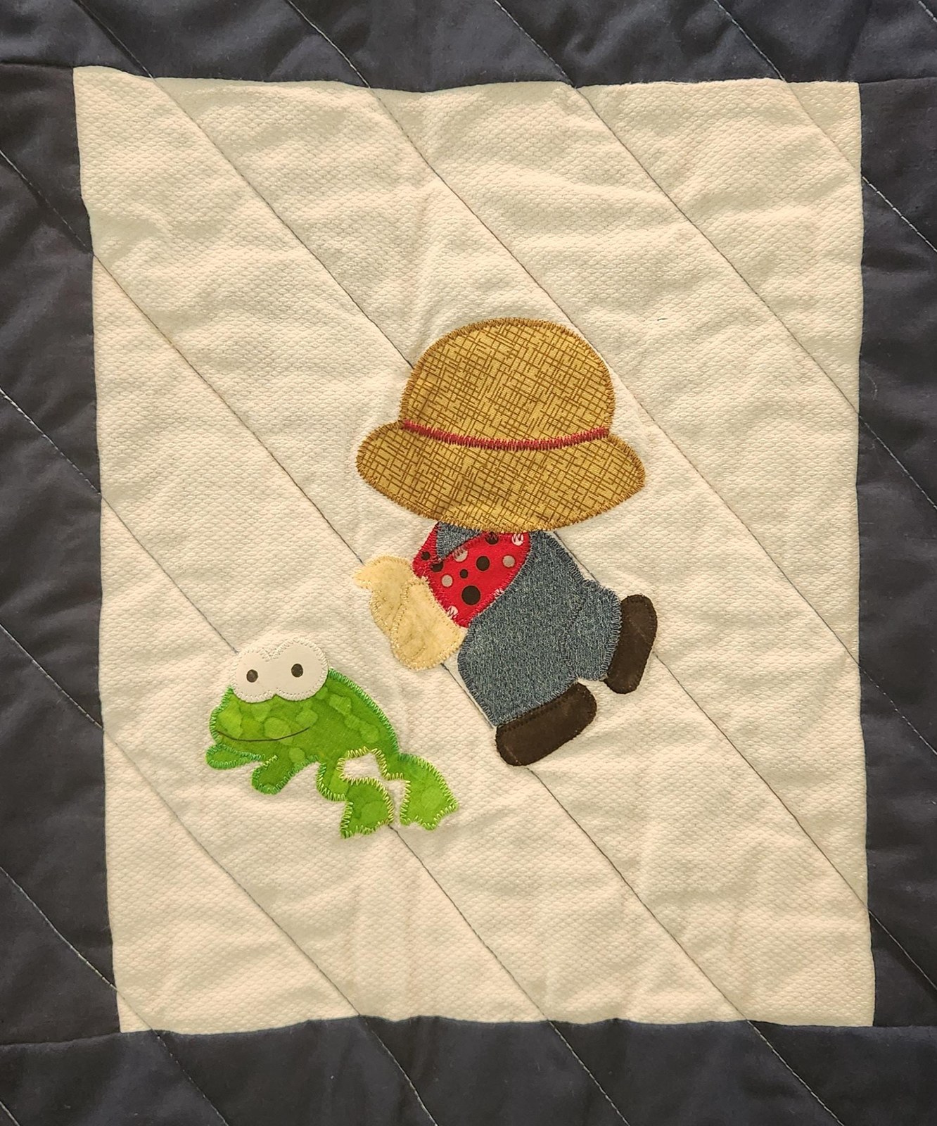 One-of-a-Kind Boy's Farmyard Quilt with Vintage Cotton Appliques, view 6