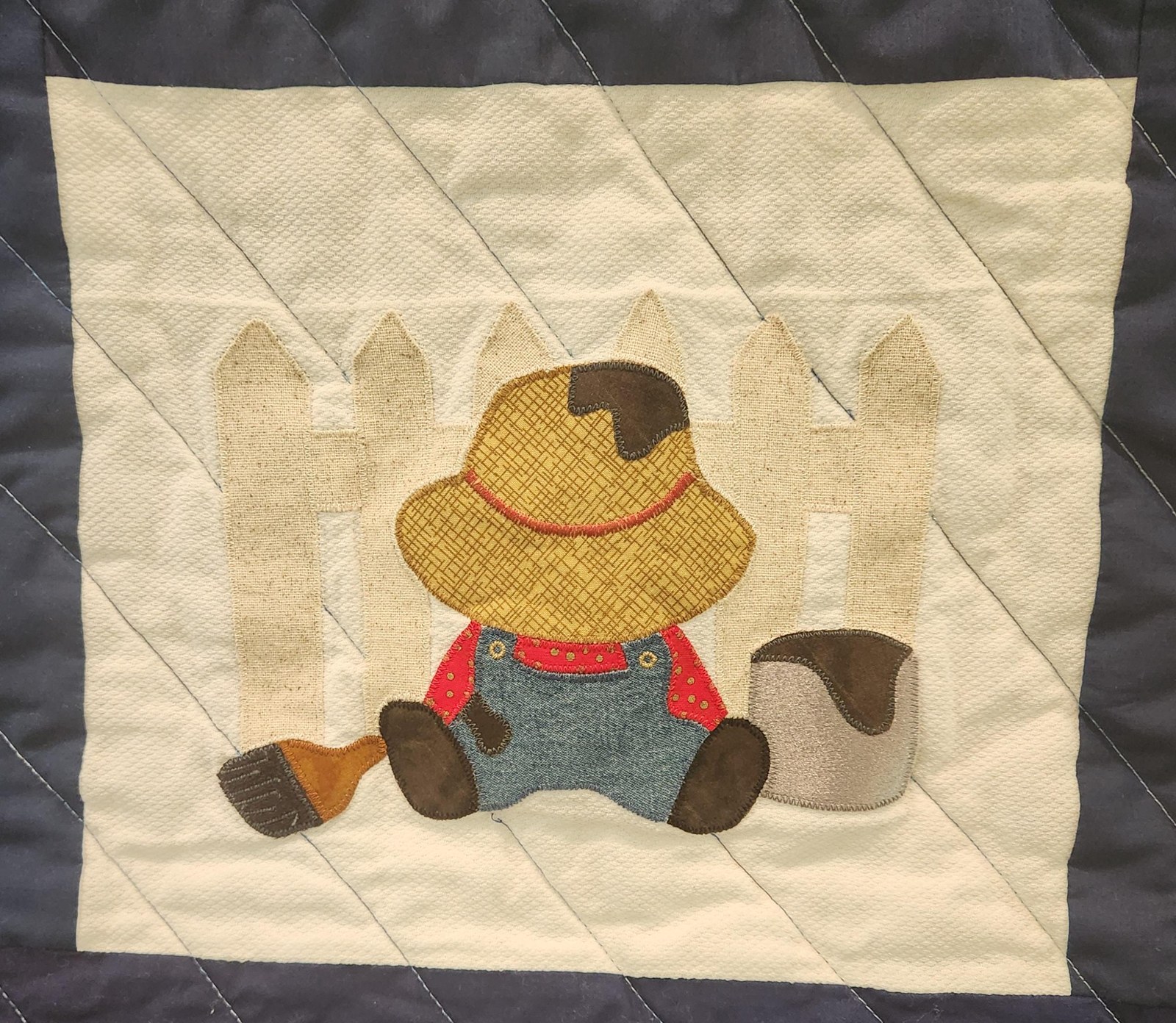 One-of-a-Kind Boy's Farmyard Quilt with Vintage Cotton Appliques, view 8