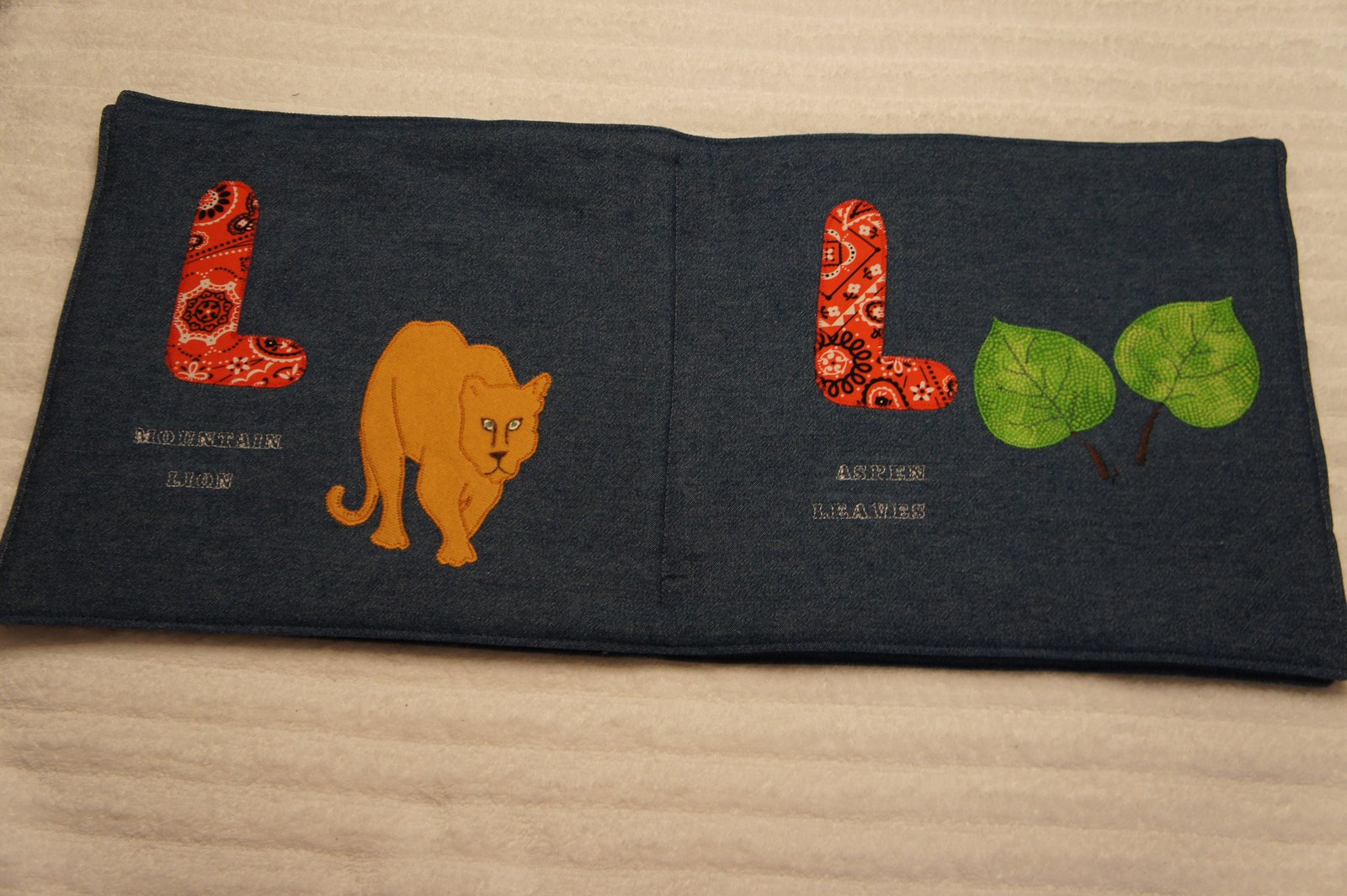 Western Baby Name Book, Personalized Cloth Keepsake, Denim and Bandana Cowboy Nursery Decor, Rodeo Baby Shower Gift, Handmade Baby Book, view 9