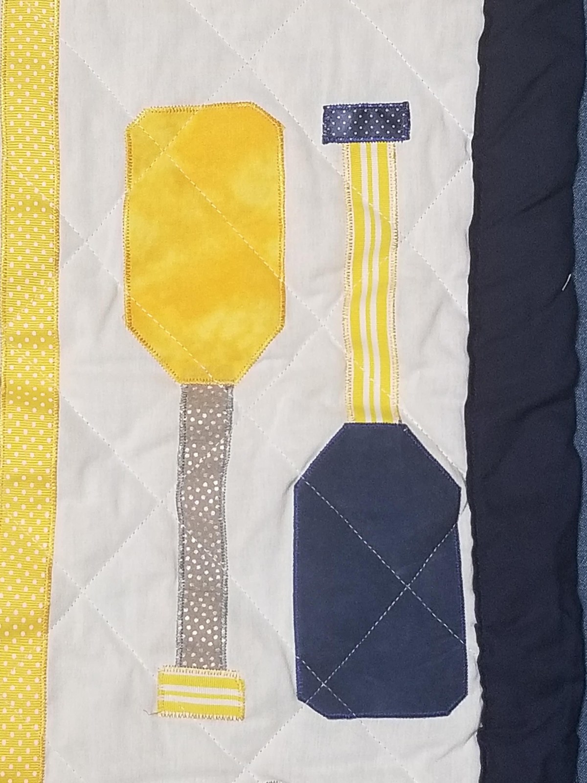 Handmade Nautical Baby Quilt with Sailboat and Whale Appliques for the Nursery, view 9