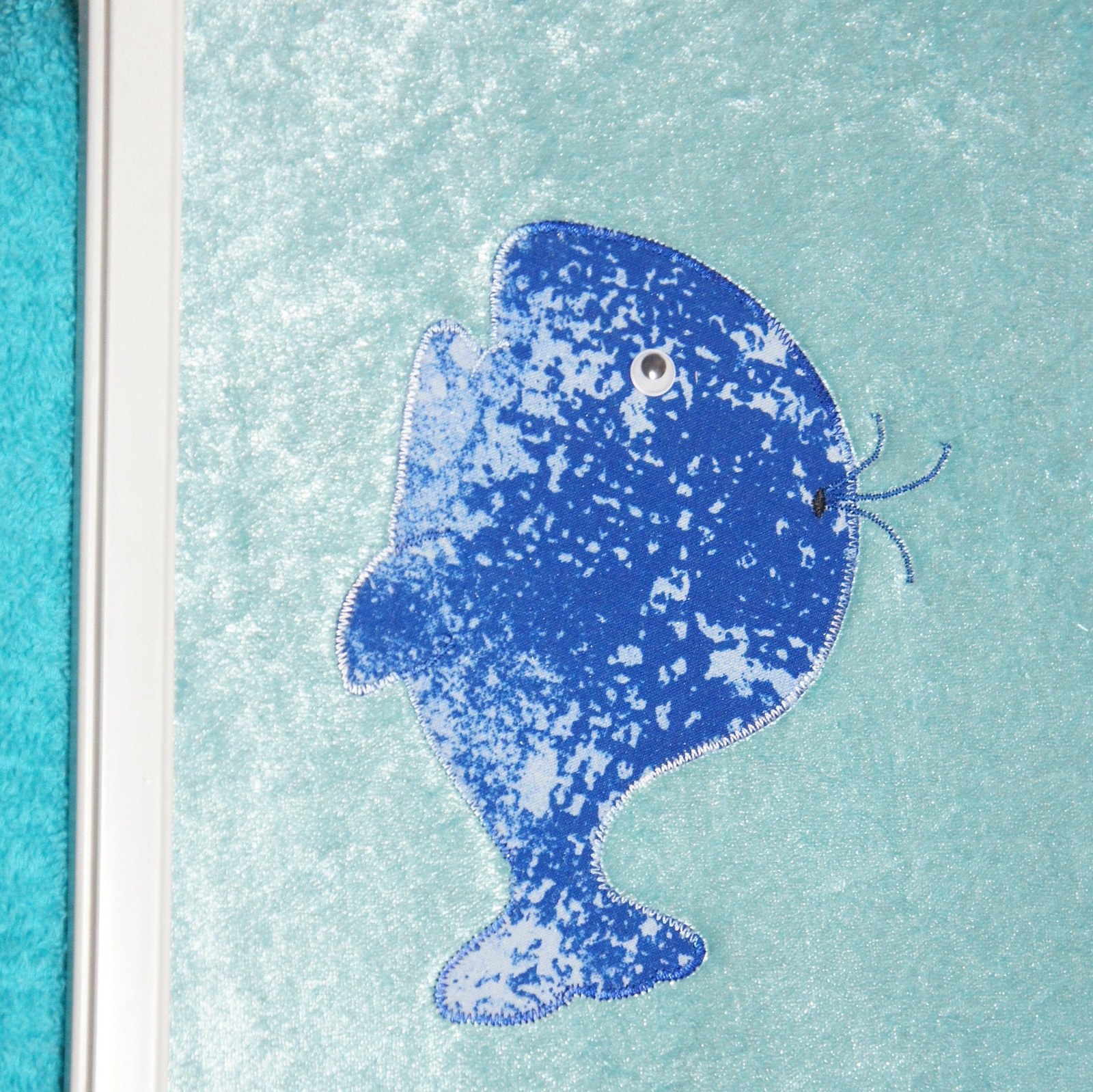 Sea Animal Wall Art, Handmade Applique Framed 8"x10", Under the Sea Nursery Decor, Whale Octopus Crab Starfish, view 10