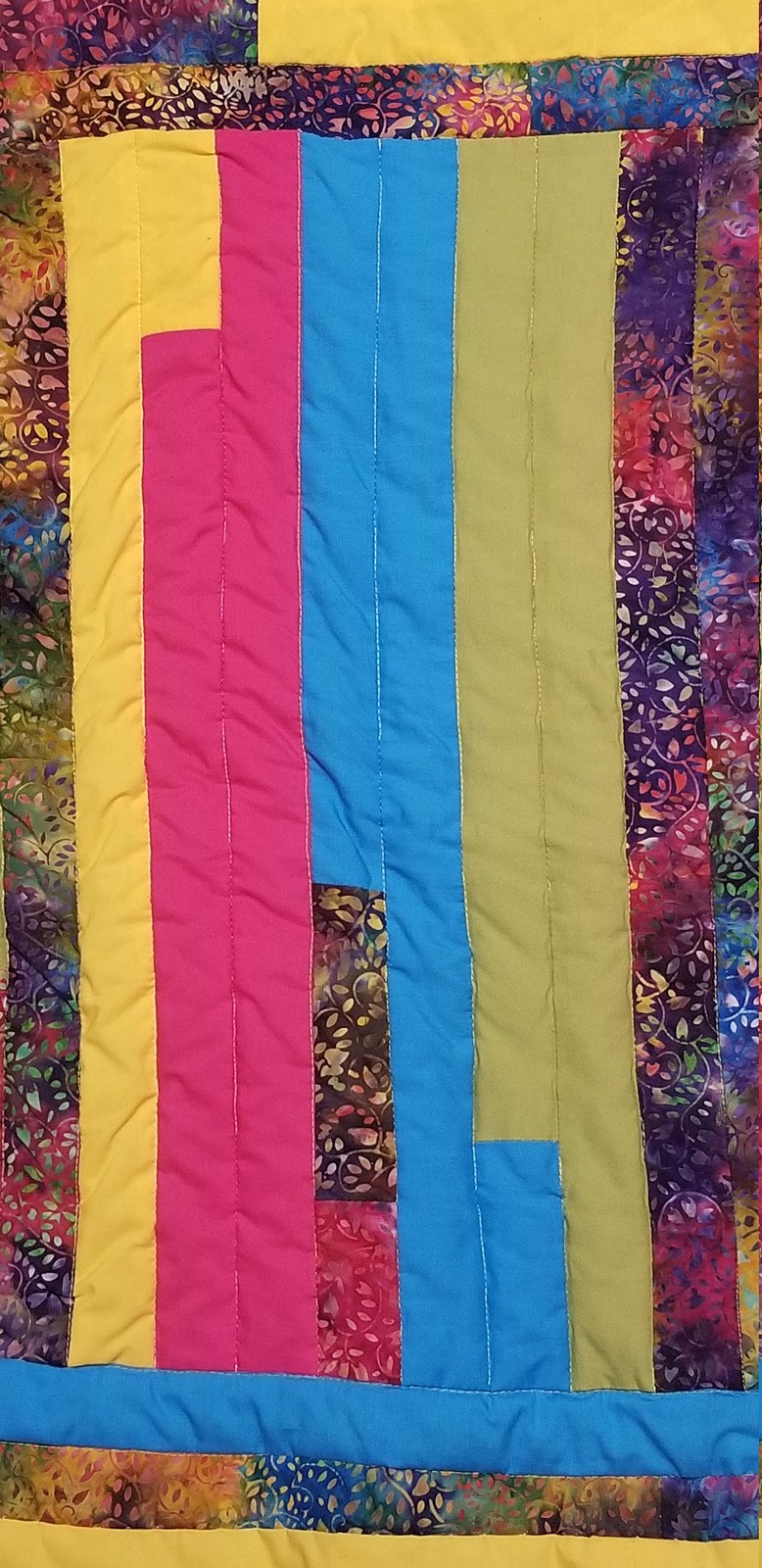 Handmade Colorful Cotton Quilt Bright Abstract Stripes Toddler Blanket Soft Comfortable Cozy, view 2