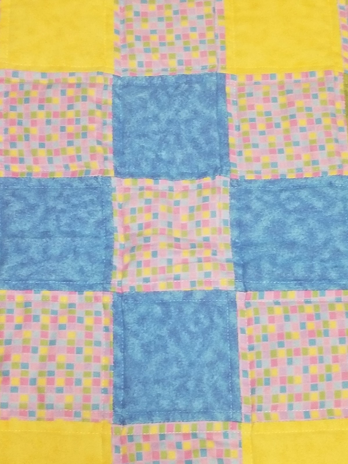 Handmade Colorful Patchwork Quilt Flannel Lap Blanket Cozy Cotton Eco-Friendly Batting, view 8