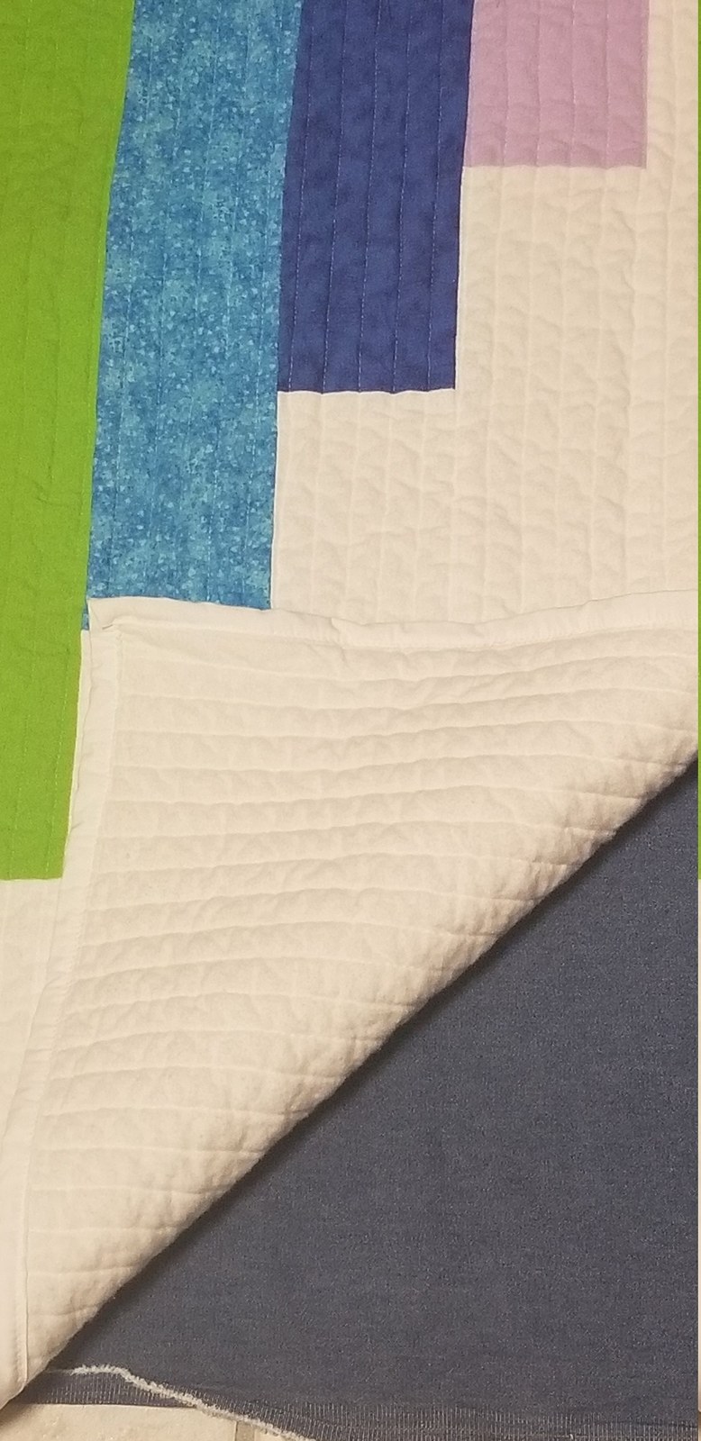 Rainbow Heart Baby Quilt, Handmade Flannel Crib Blanket, Colorful Nursery Quilt (41"x54"), view 8